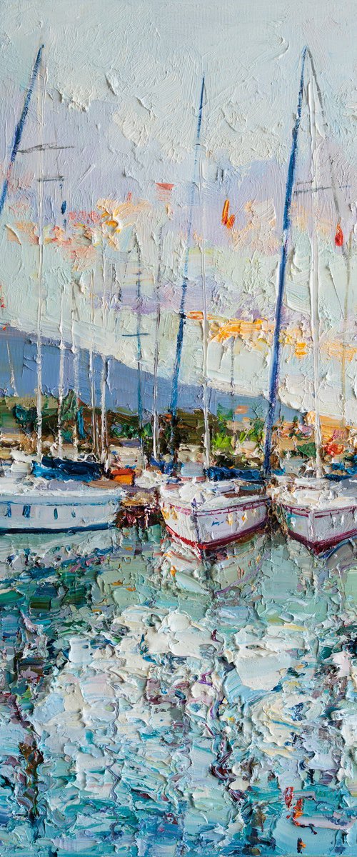 Yachts at sunset by Anastasiia Valiulina