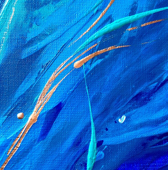 ALONE WITH THE OCEAN - Ocean abstraction. Very Peri. Modern. Marine theme. Deep blue. Magic. Bright colors. Breeze.