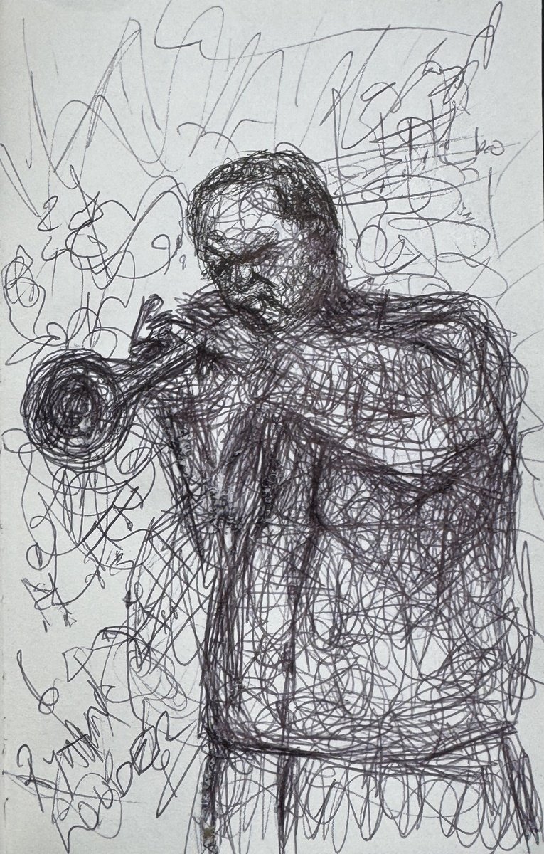 Impressionistic Ink Drawing , Jazz Baby By Ryan Louder, 6 X 9, Artwork For Sale On Artfinder