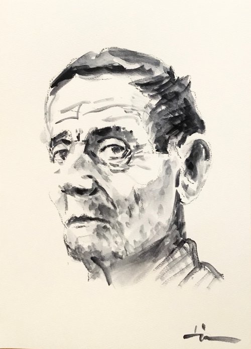 Watercolor Portrait Study 2021 #7 by Dominique Dève