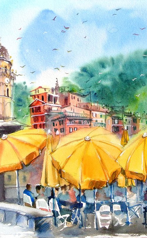 Umbrellas from Vernazza by Ksenia Astakhova