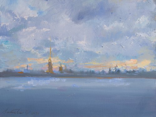 City by the river by Olha Laptieva