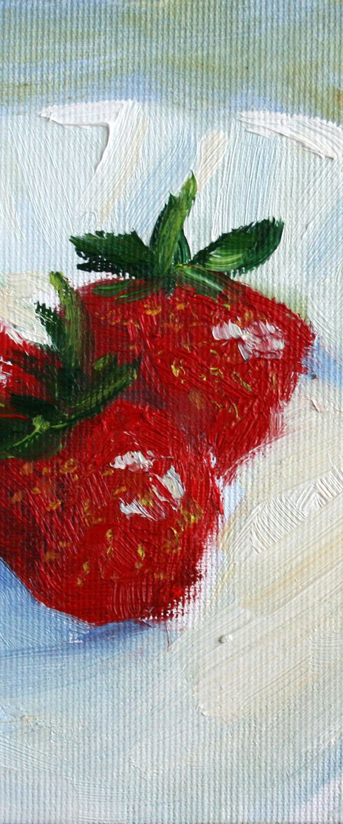 Strawberry Trio... /  ORIGINAL PAINTING by Salana Art