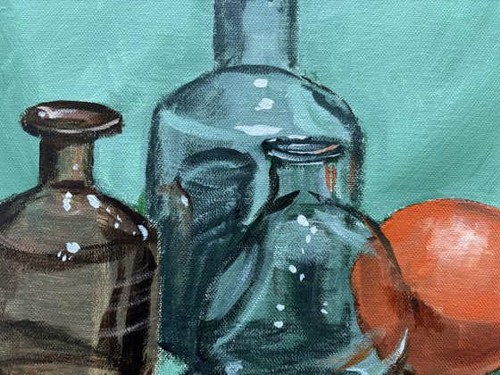 Still Life with Glass and Orange