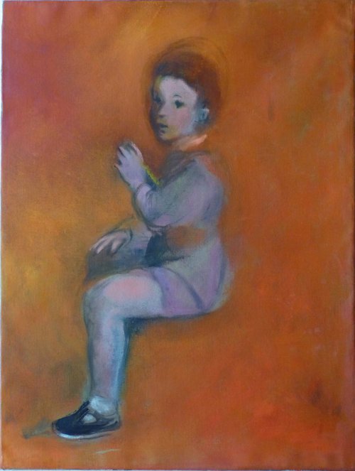 Childhood 2, oil on canvas, 46x61 cm by Frederic Belaubre