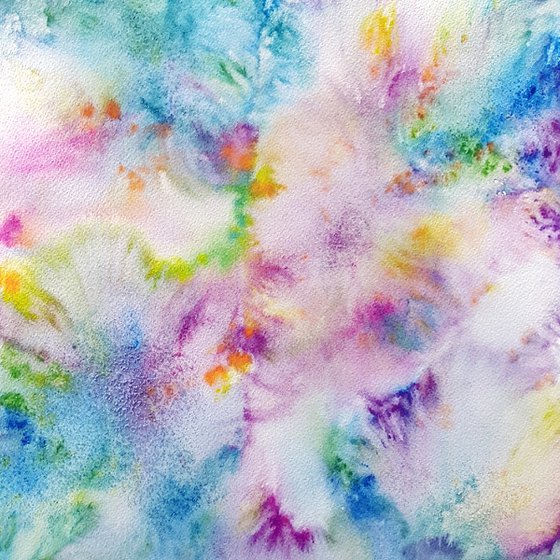 Abstract flowers painting Joy