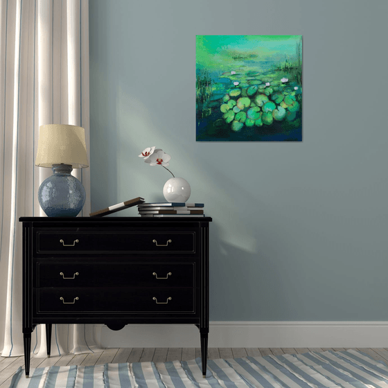 Water Lily Pond ! Comtemporary Abstract Art