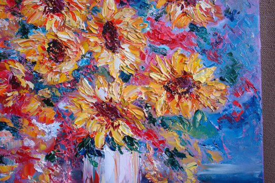 Sunflowers. still life in the vase