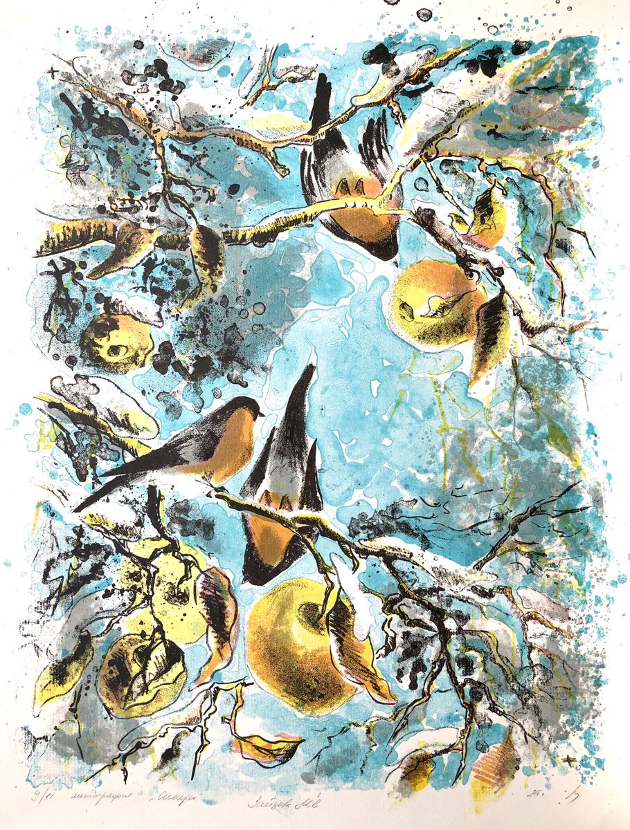 Bullfinches by Maria Zaytseva