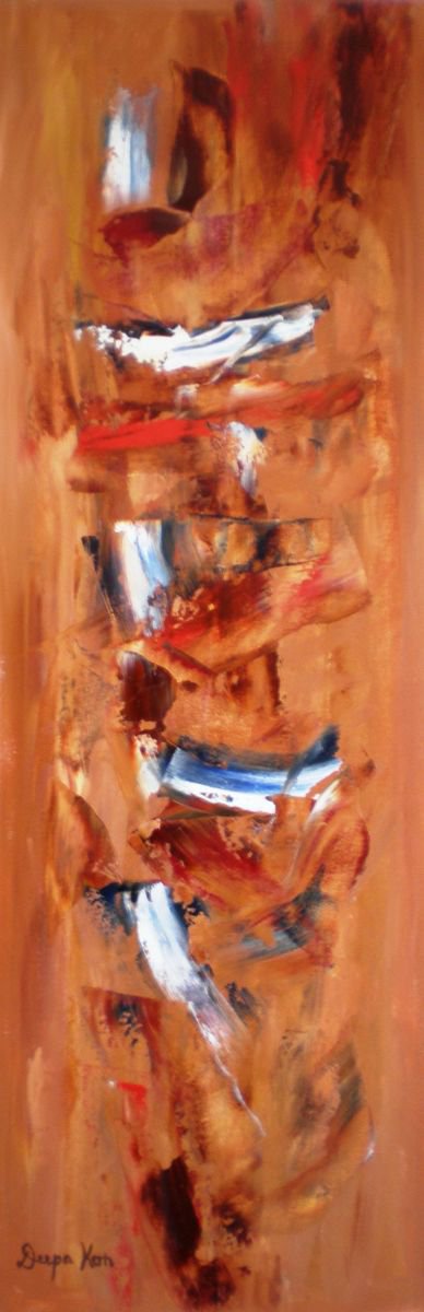 Abstract Art Palette Knife Painting Title Dances by Deepa Kern