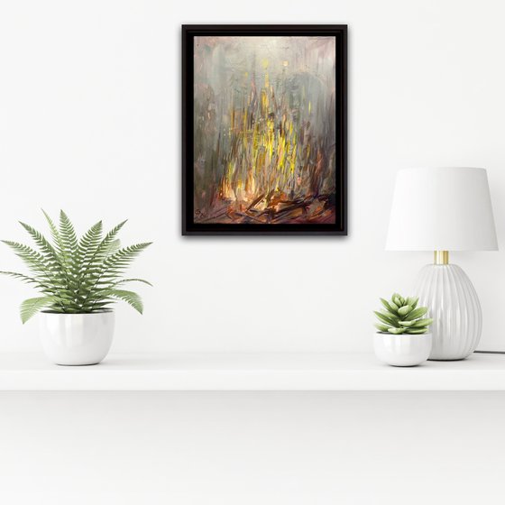 Fire abstract artwork on canvas