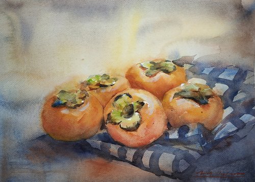 Persimmons by Jing Chen