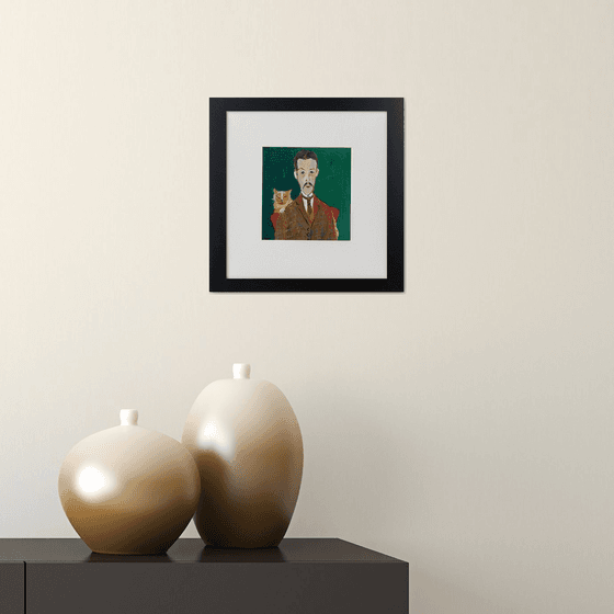 Gentleman Marmalade Cat framed