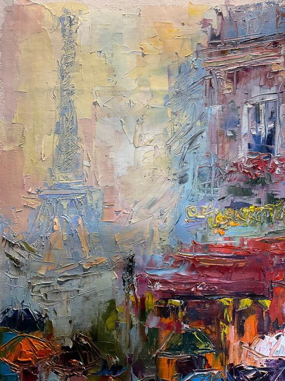 Paris umbrellas. Pastel mood