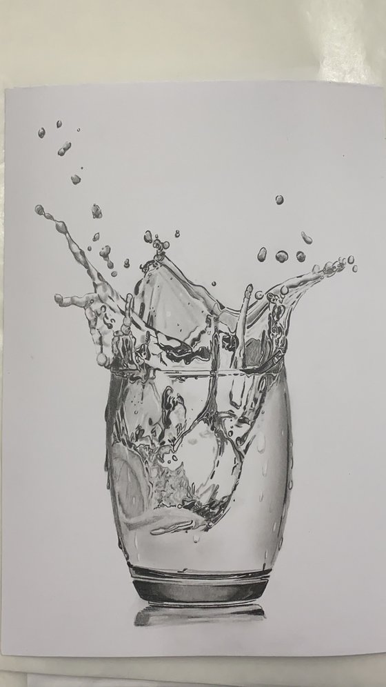 how to draw water splash pencil