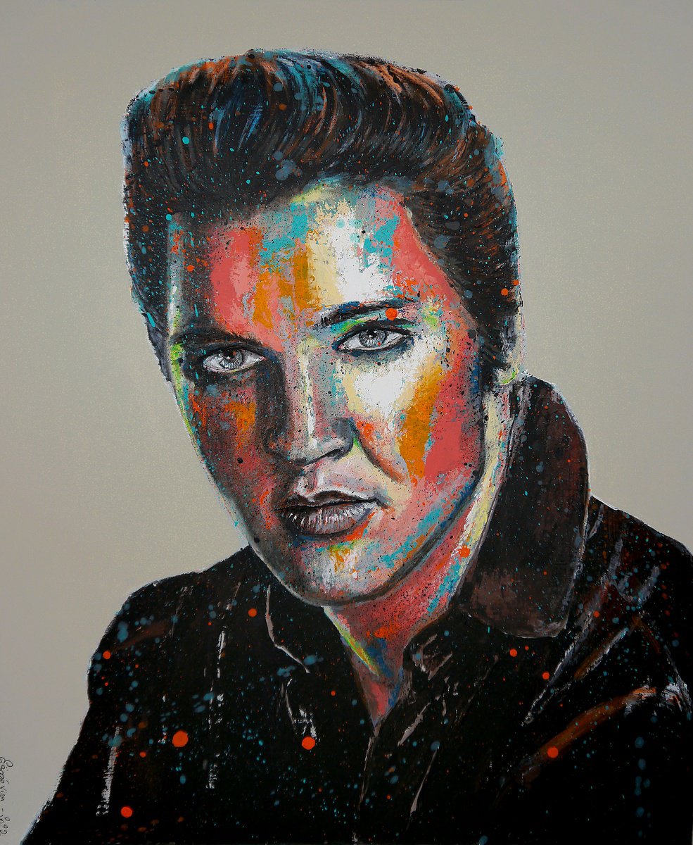 Portrait Black Elvis by Bazevian DelaCapucinire