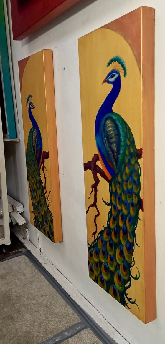 Two Peacocks