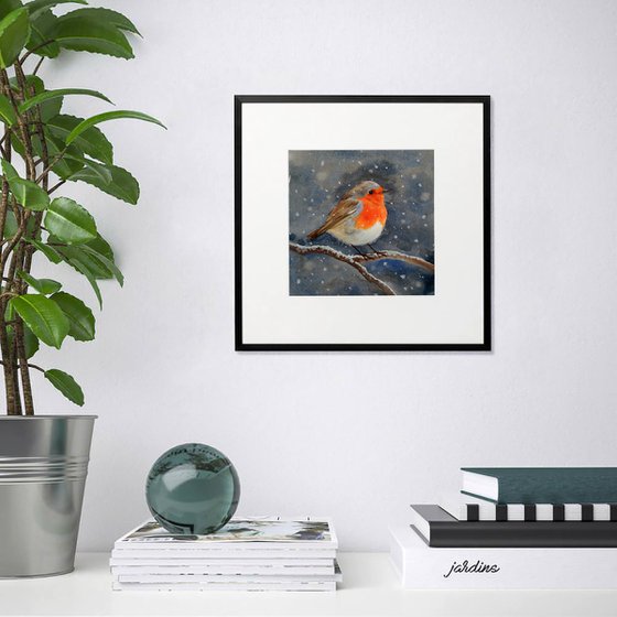 Original Watercolour Robin Bird Painting