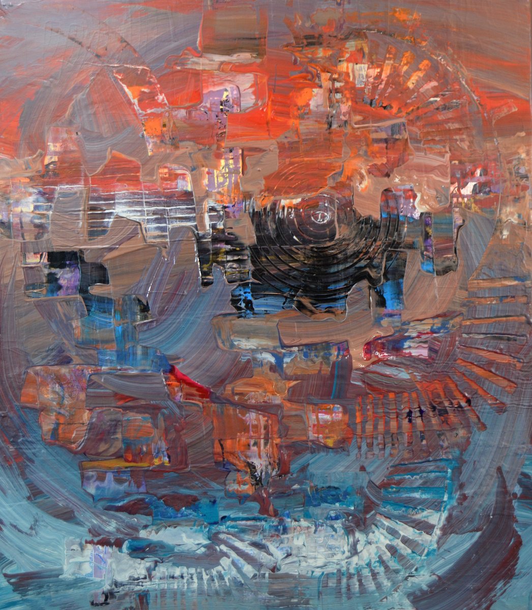 Impressionistic Abstract Acrylic Painting By Lucian Richards, 25 X 30", Marrakesh, Original Artwork