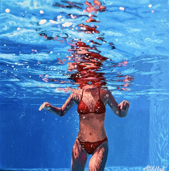 Underneath XX - Miniature swimming painting