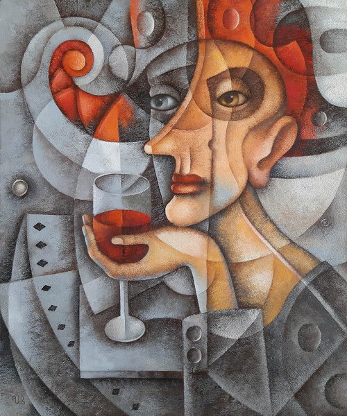 Harlequin with a Glass by Eugene Ivanov