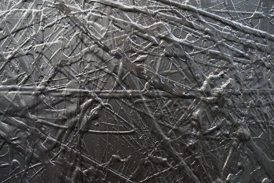 Blackest Magic 140cm x 100cm Textured Abstract Art