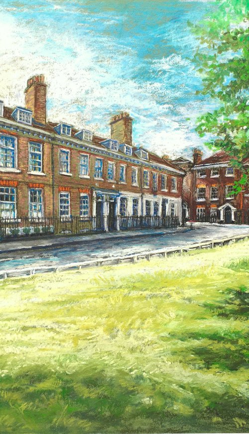 Row of houses on Richmond Green by Patricia Clements