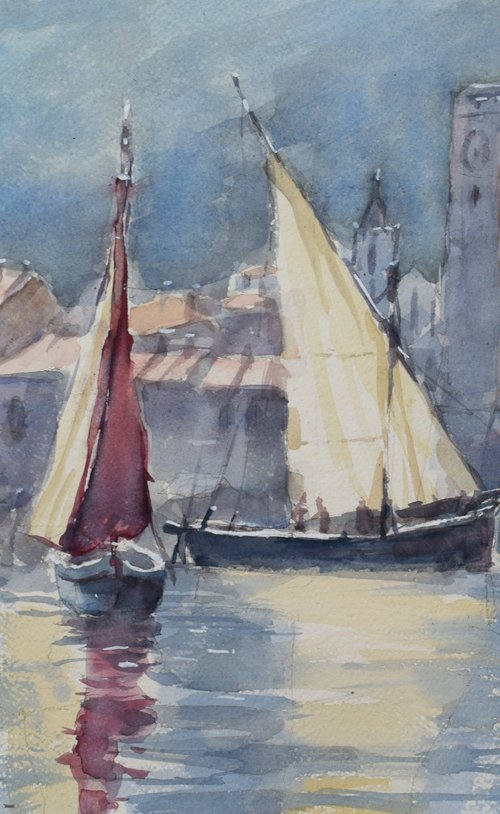 Sails full of light II by Goran Žigolić Watercolors