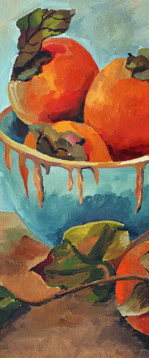 Still life with persimmons by Delnara El