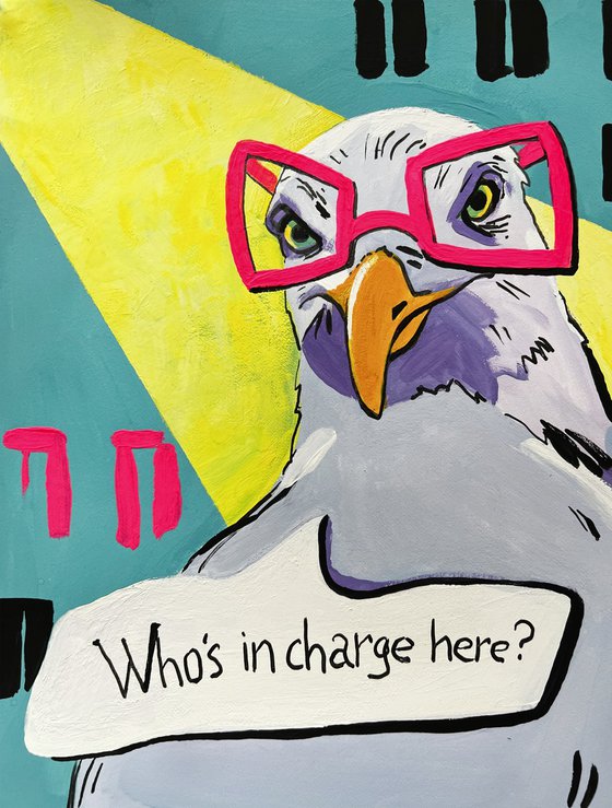 Seagull with glasses