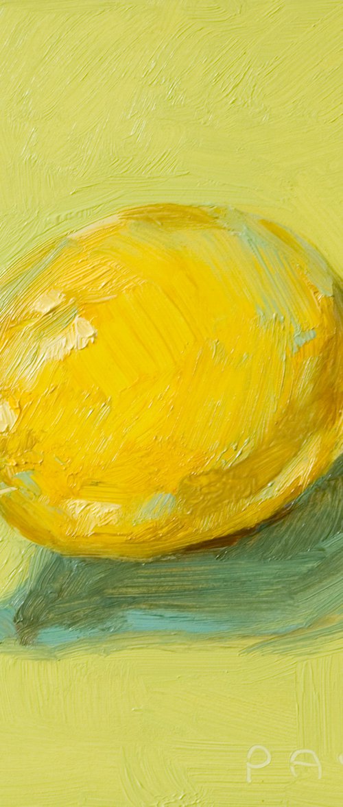 yellow lemon on green by Olivier Payeur