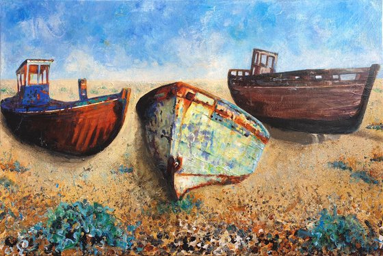Three Old Beached Boats