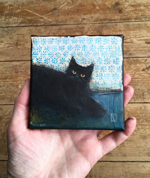 Chat Abstrait 5 Acrylic Painting By Eva Fialka Artfinder