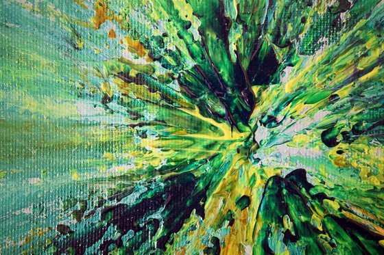 Green Inferno Neon Yellow Splash Acrylic painting by Richard