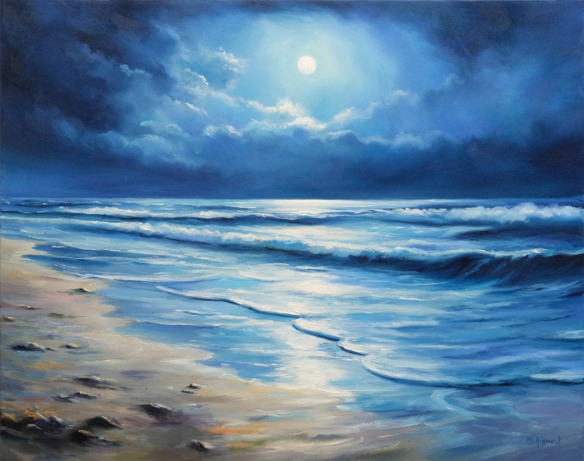 Moonlit Beach by Behshad Arjomandi