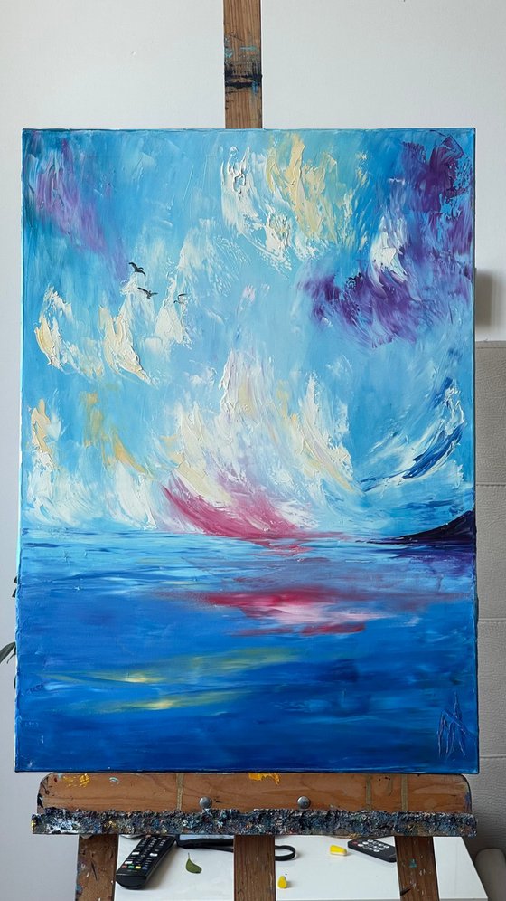 Cloudy sunset, 50x70 cm