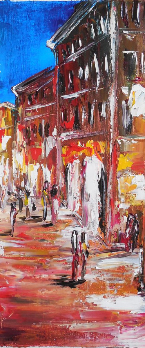 Evening Walking Street in Old City by Oksana Fedorova