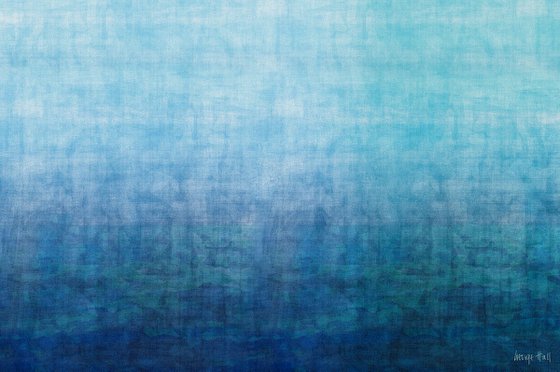 GRADUAL WATERS mixed media on canvas 137 x 92 x 3 cm