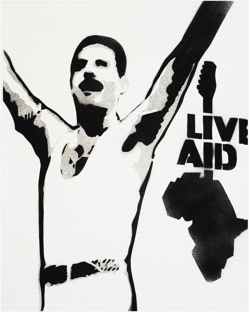 Urban And Pop Painting , Pop Moment 2 Live Aid ( Bc). By Juan Sly, 23 X 30, Artwork For Sale On Artfinder
