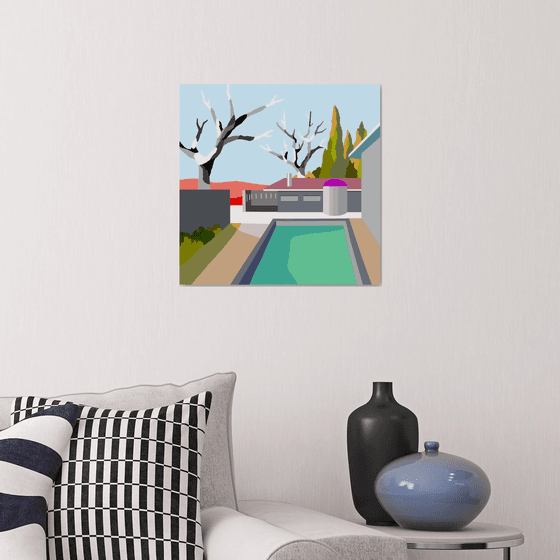 Summer house (Casa de verano) (pop art, landscape)