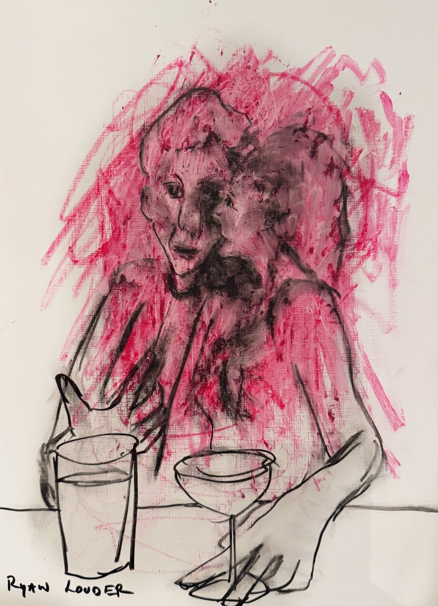 Expressive Portrait Pastel Drawing By Ryan Louder, 12 X 16", The Interest, Original Artwork