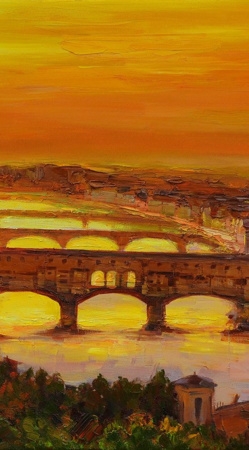 The Pont Vecchio in Florence by Alisa Onipchenko-Cherniakovska