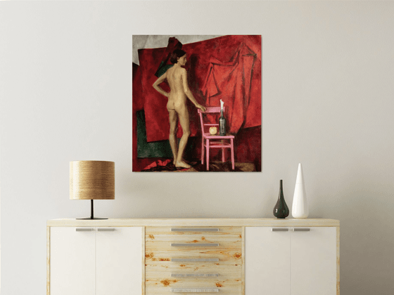 Nude with an apple