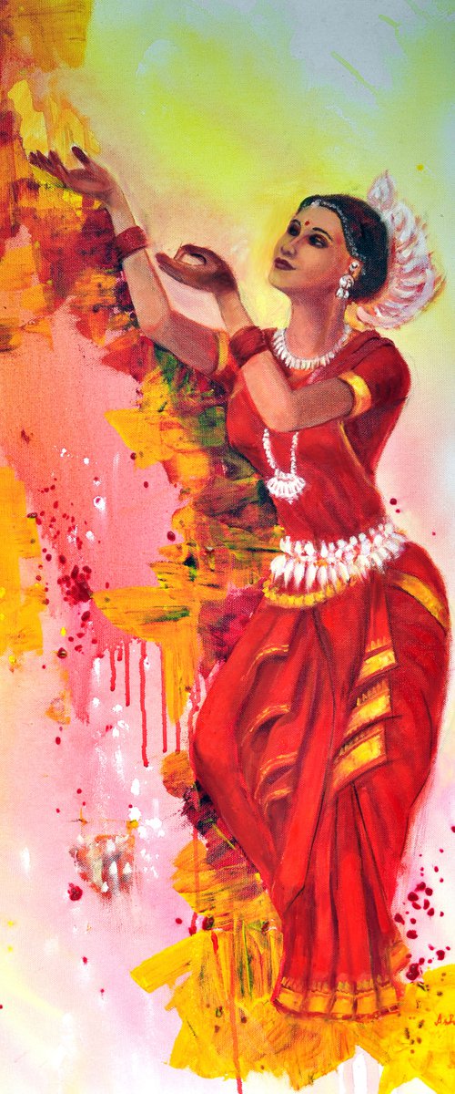 Indian Odissi dancer by Asha Shenoy