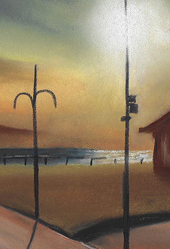 Largs Sunset Ayrshire Scottish Landscape Pastel Painting