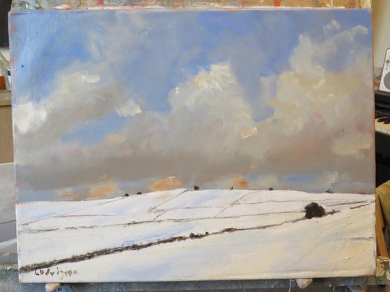 Snow on Garrowby Hill