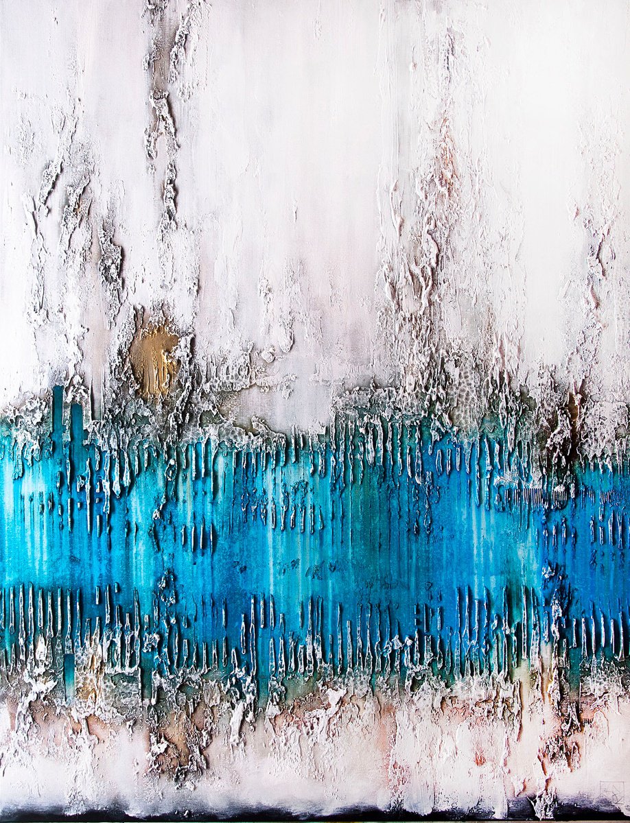 Organic Abstract Acrylic Painting By Jakub Jecminek, 39 X 51, Composition 7027, Original Artwork