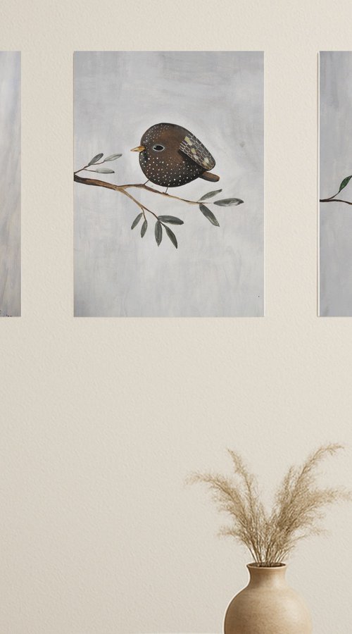 Birds, set of 3 by Silvia Beneforti