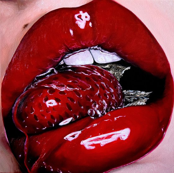 Red Lips with strawberry
