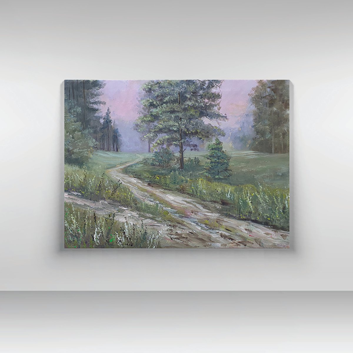 Impressionistic Landscape Oil Painting By Yulia Schuster, 16 X 12", Early Morning, Original Artwork